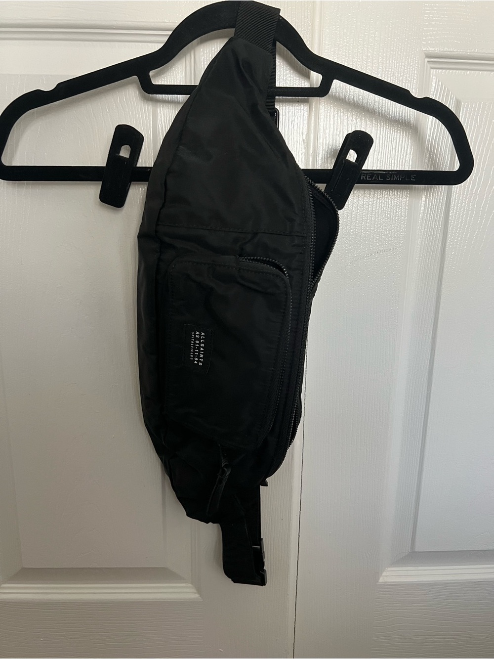 AllSaints Black Crossbody Sling Bag